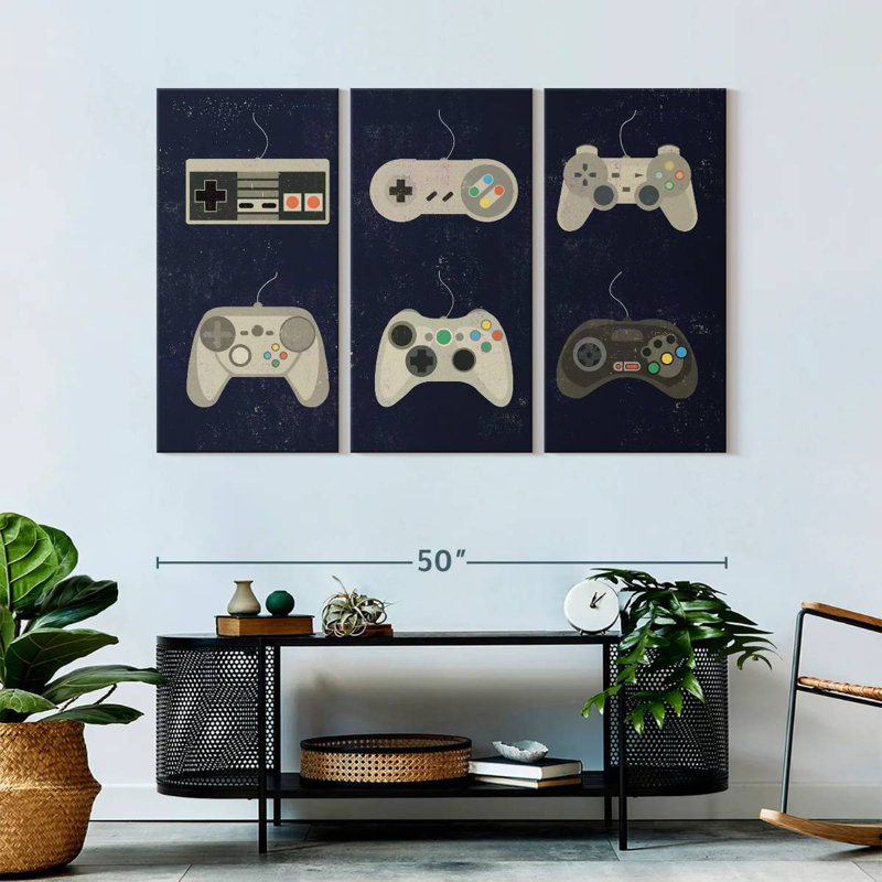 Impression sur toile de contrôleur de jeu vidéo, H 32 po x l 50 po