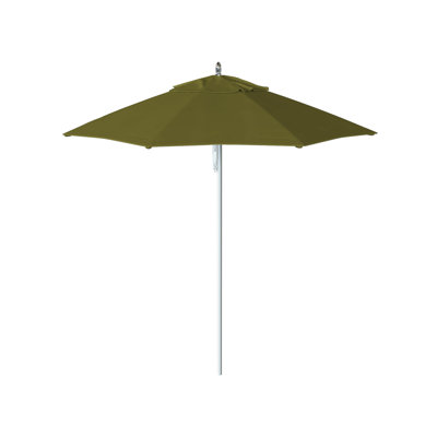 7.5 Foot Woodgrain Aluminum Market Patio Umbrella Fiberglass Ribs Double Pulley Lift  In Tangerinesunbrella