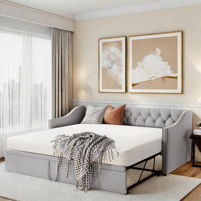 Upholstered Daybed With Pop Up Trundle