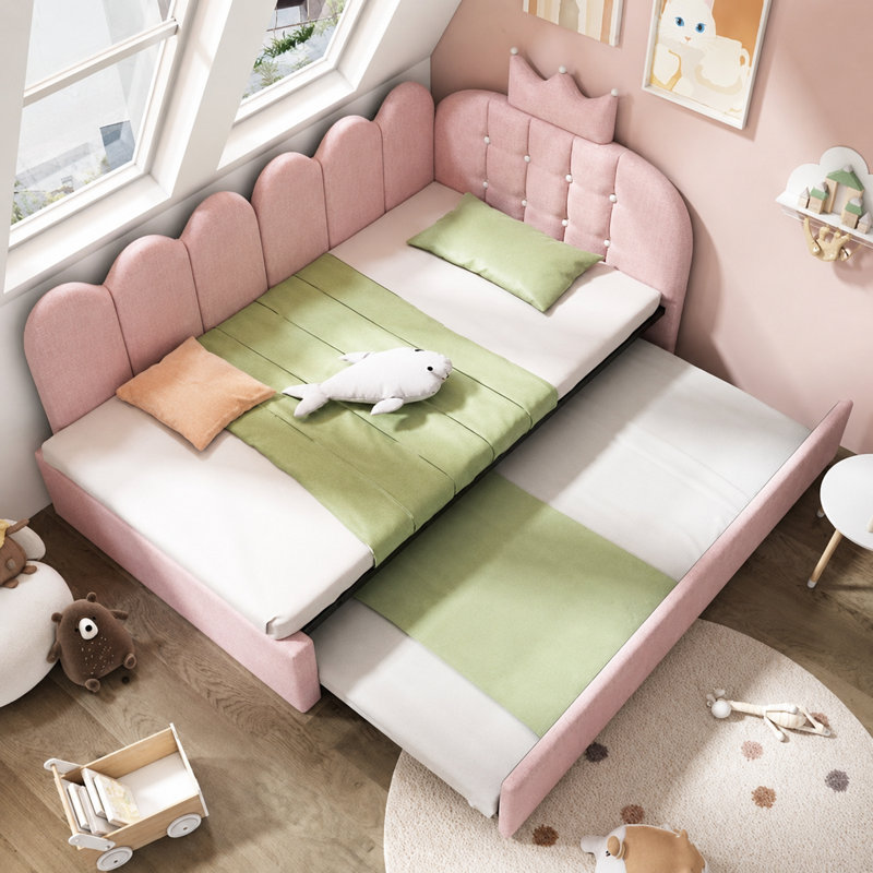 Upholstered Bed, Pink