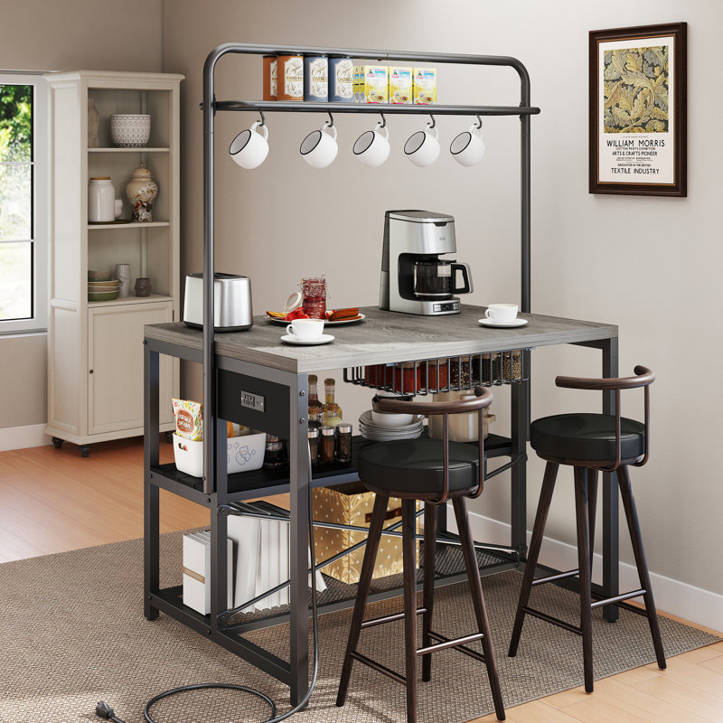Îlot de cuisine avec rangement 46 po, Gris