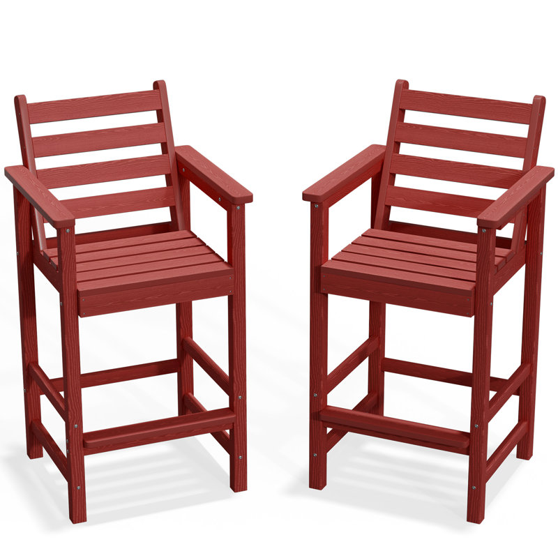 Ensemble de 2 chaises Adirondack surdimensionnées à hauteur de bar, tabourets de pub extérieurs pour terrasse, balcon, bord de piscine et jardin