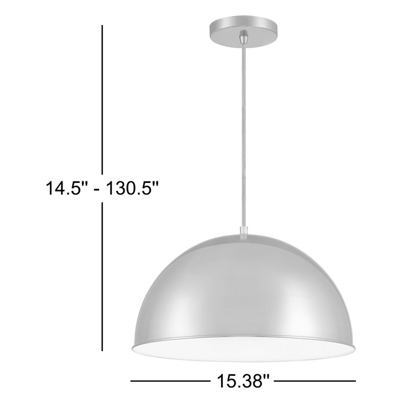 Luminaire suspendu en forme de dôme à 1 lumière Britan, Charbon