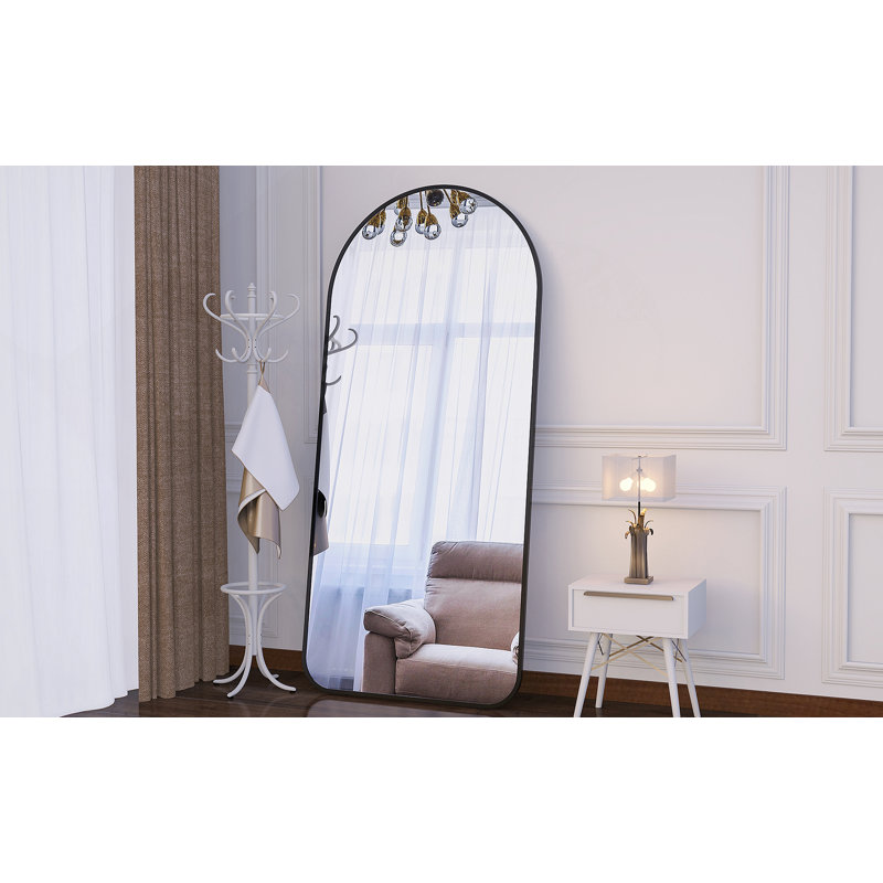 Miroir arqué pleine longueur 71 po x 32 po pour miroir de plancher surdimensionné pour grand lit