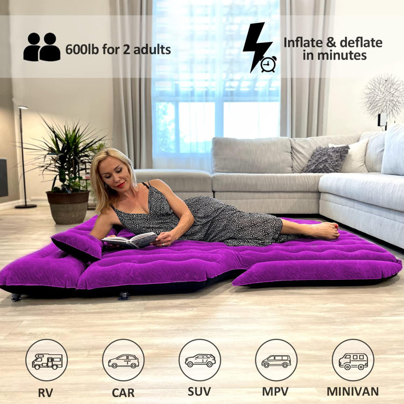 Matelas gonflable pour voiture avec matelas électrique Lage, Mauve