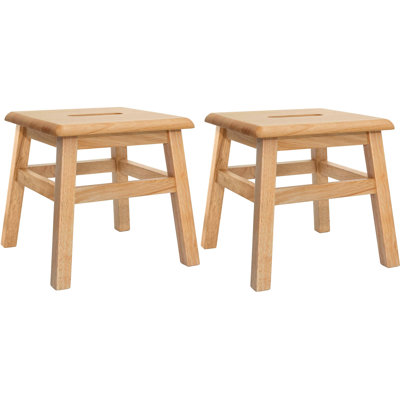 Blount 12.25'' Tall 1 - Step Solid Hardwood Lightweight Step Stool for Adults and Kids with 200 Lbs Capacity, Natural