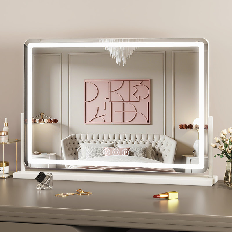 Led Vanity Mirror With Lights, 18x13 Inch Dimmable Touch Makeup Mirror, 22" x 32"