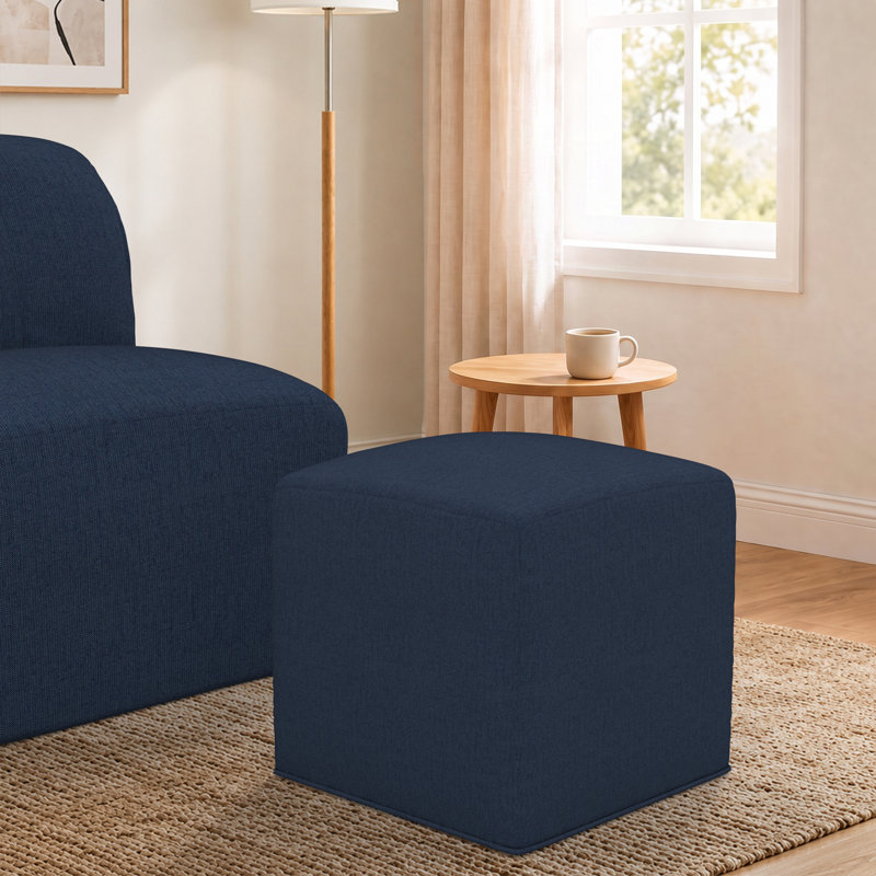 Repose-pieds d'extérieur rembourré Praia Sunbrella, Spectre indigo Sunbrella®
