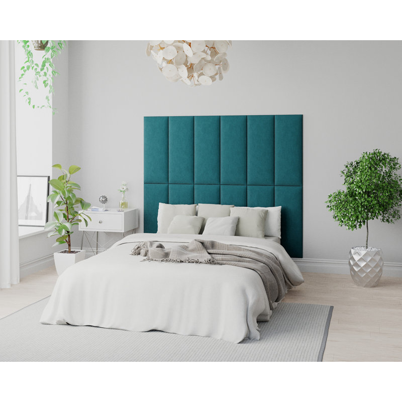 Kanoi 30 cm x 75 cm Peel and Stick Upholstered Wall Paneling in Emerald