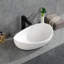 Oval Vessel Sink Stone Resin Bathroom Sink Modern Art Sink Matte White with Pop Up Drain (Matte White)