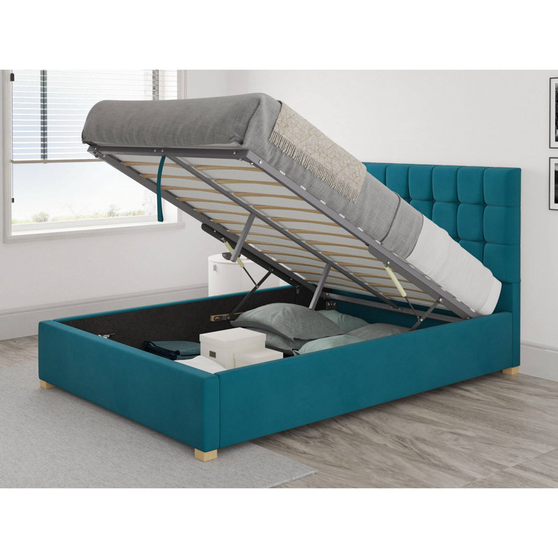 Chevalier Upholstered Ottoman Storage Bed, Super King (6'), Teal