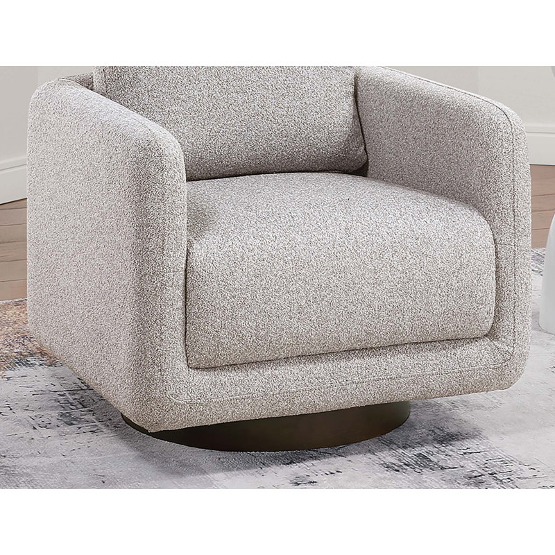 Fauteuil d'appoint rembourré et moderne en tissu de couleur beige moderne Boucle, Beige