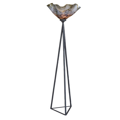 Cromaghs 72'' Black Torchiere Floor Lamp with Outlet