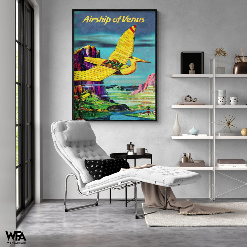 Amusant, excentrique, aéroport privé, art mural, idée de cadeau d'anniversaire rétro geek, impression d'affiche Venus Vintage Sci-Fi