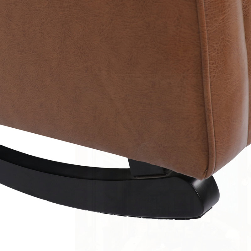 Chaise berçante avec dossier à oreilles, Marron clair, H 36,75 po x l 26,5 po x P 36,5 po