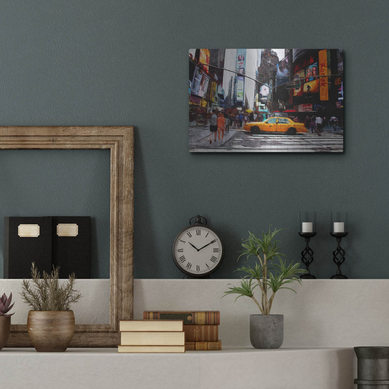 Luxe Métal Art «Times Square» par Linda Woods, Meta «Times Square» par Linda Woods, H 12 po x l 16 po