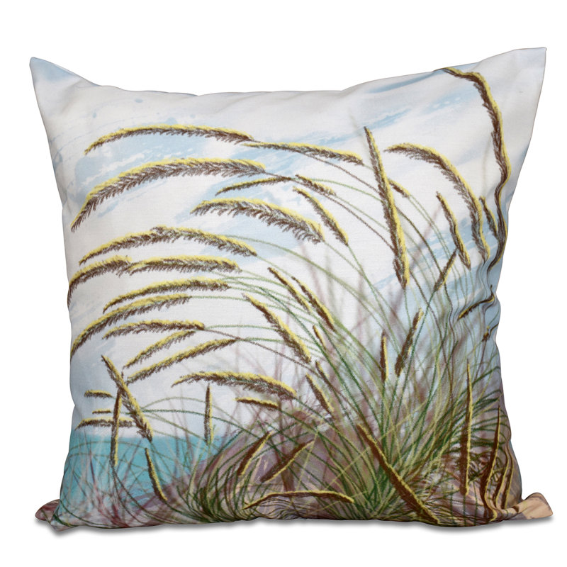 Beach Vacation Ocean Breeze Print Outdoor Square Pllow Cover and Insert, 20"x20"