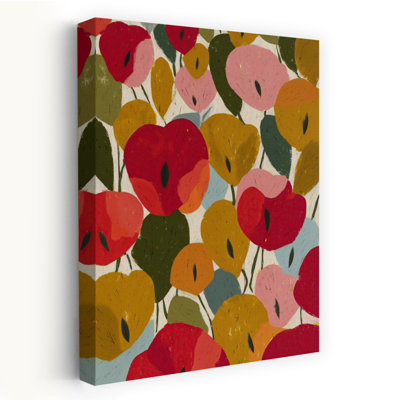 Colorful Floral Abstraction by Flow Line - Wrapped Canvas Print
