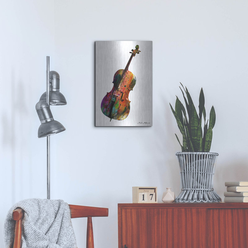 Art mural en métal «Cello» par Mark Ashkenazi Lark Manor ™, H 24 po x l 16 po