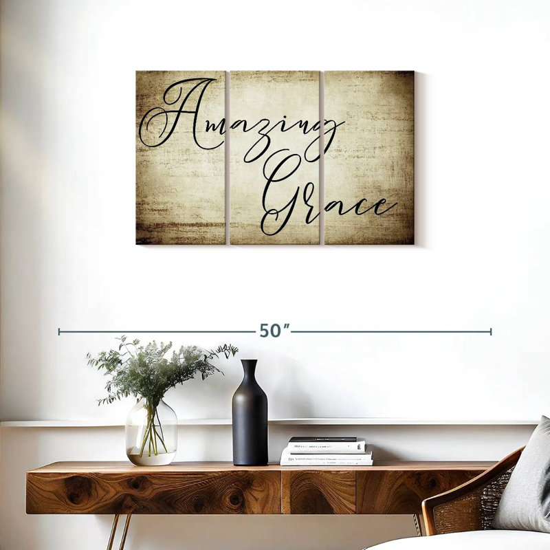 Incroyable Grace Script 3 pièces, H 20 po x l 33 po x 1,25 po