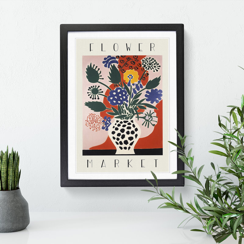 Flower Market Exhibition Advertisement No.1 1 Piece Single Picture Frame Wall Art, 34cm H x 25cm W x 2cm D