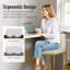 Tabouret de comptoir de cuisine 24 po avec base luge en métal doré et similicuir blanc cassé 24 po-603614637-598470249-598637960