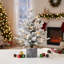 Sapin de Noël artificiel de table de 60 cm (2 pi) préilluminé, floqué, en pot, avec 30 lumières DEL blanc chaud, 189 pointes mixtes en PE/PVC et 3 pommes de pin-133286961