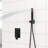 Matte Black 12 Inch Wall Mounted Square Dual Shower Head With - Balanced Valve, Ultra Thin Rainfall Head, 360° Rotation, And Feature Rich Design System, Scald, Adjustability, Handheld For Diverse