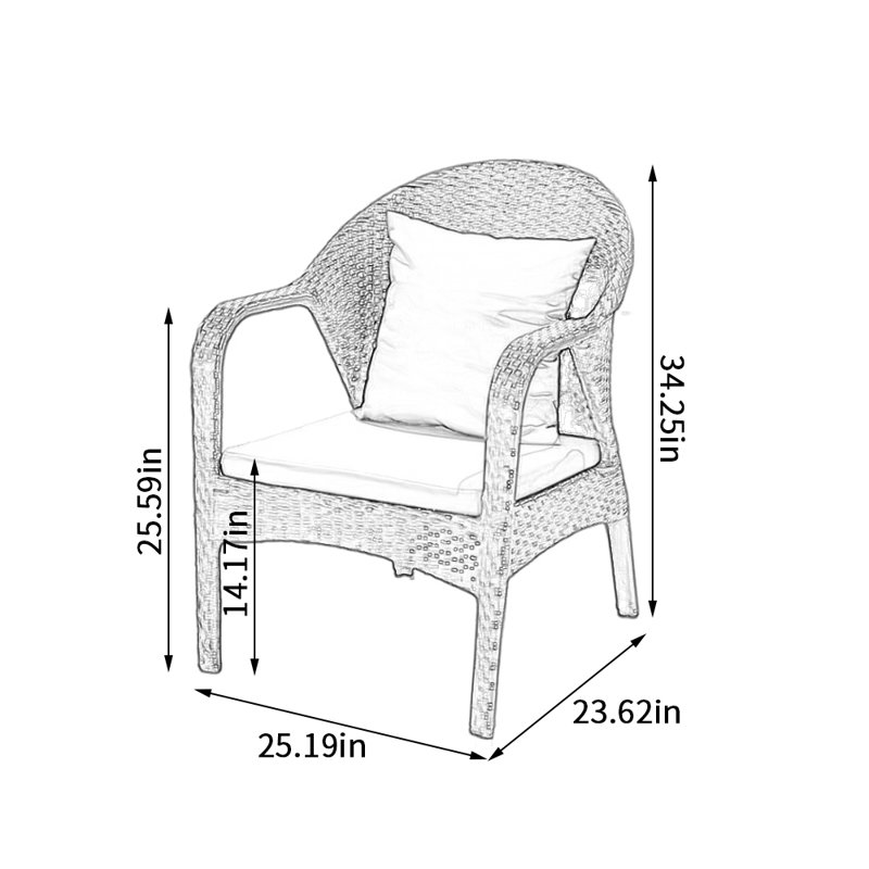 Chaise de loisirs d'extérieur imperméable tissée en rotin