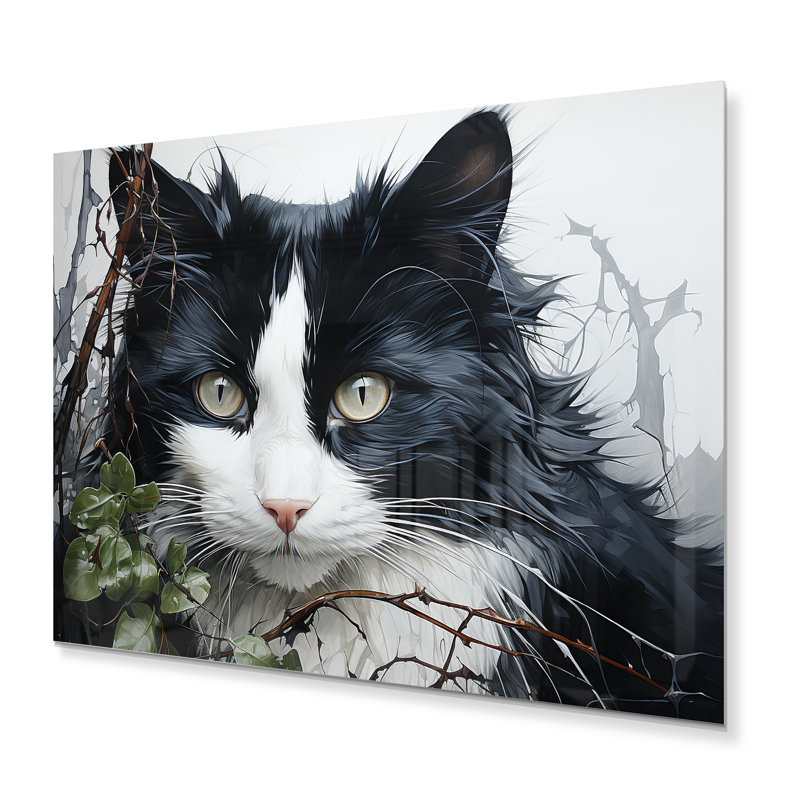 Chat «Mysterious Watcher I», reproduction d'art mural en métal, H 12 po x l 20 po x P 1 po