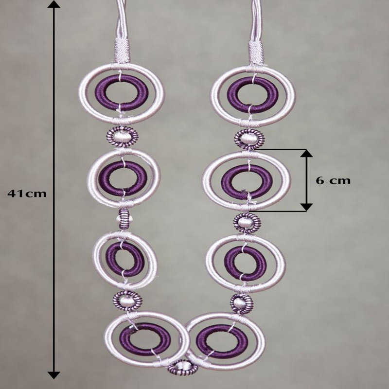 Brant Fabric 10cm Curtain Tieback, White/Purple