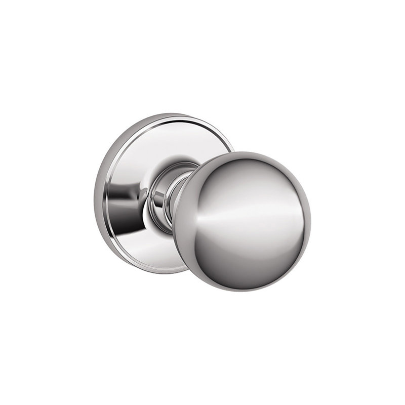 Corona Knob Hall and Closet Lock, Polished Chrome
