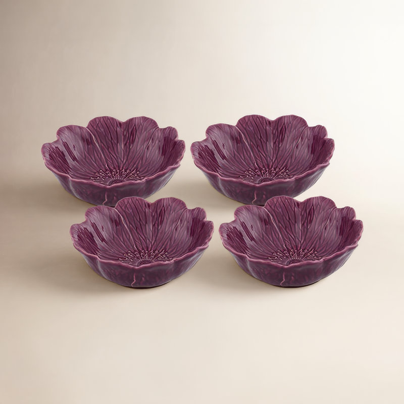 Flora Earthenware Cereal Bowl, Purple