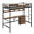 Metal Loft Bed Suite—L-Style Desk, Charging Shelf, Dual Drawers & Child-Safe Guardrail