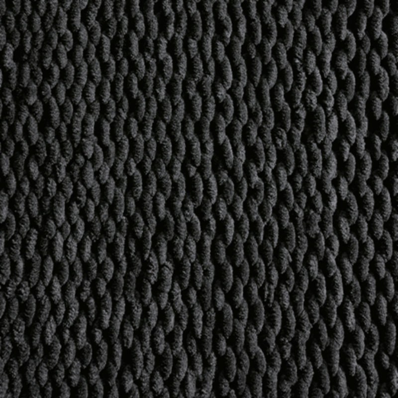 Hand-Knitted Black Chenille Polyester Throw Blanket