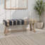 Muriel Wool Bench, Neutral and Blue Tones