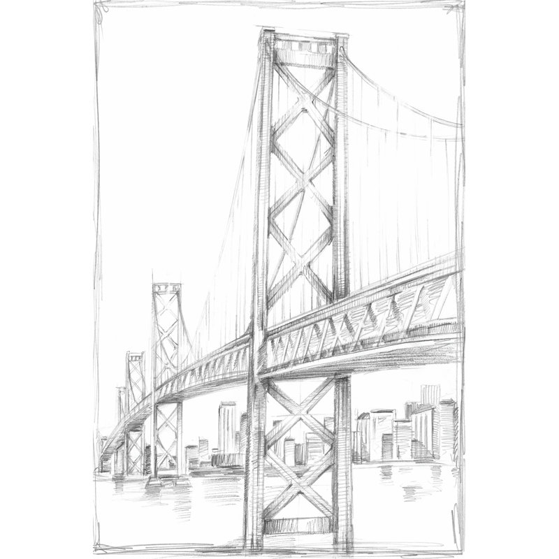 Suspension Bridge Study II by Ethan Harper - Wrapped Canvas Print, 46cm H x 30cm W x 3.8cm D