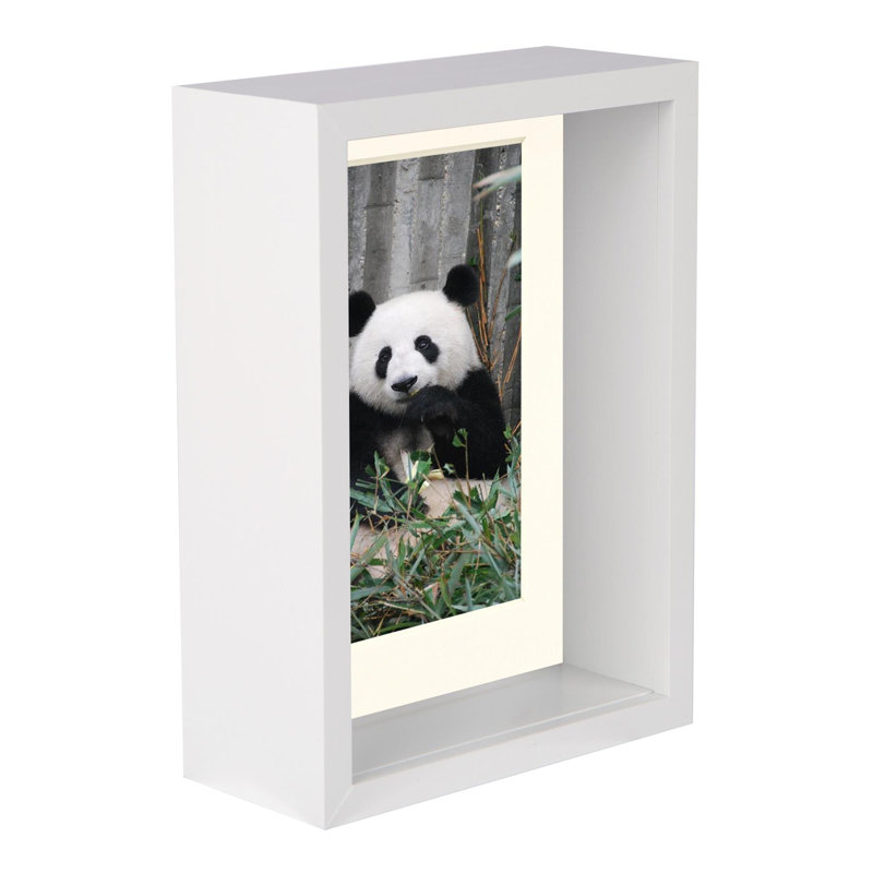 Nicola Spring - 5" x 7" 3D Deep Box Photo Frame - 4" x 6" Mount, White