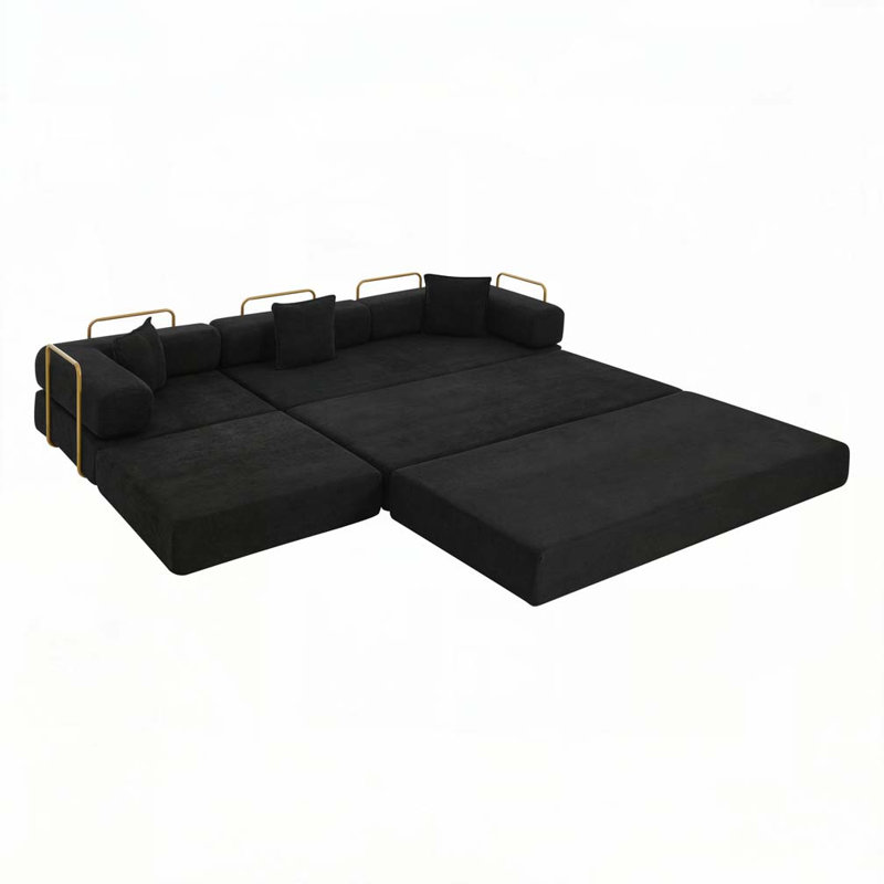 Canapé modulaire Corduroy à assise profonde de 108 po, aucun assemblage requis
