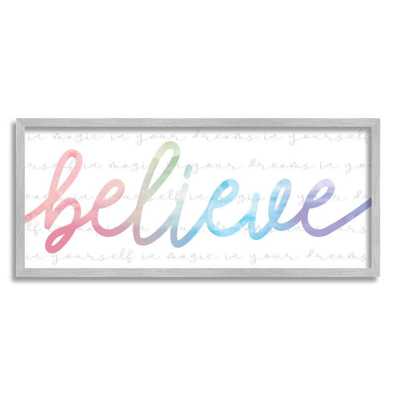 «Believe Rainbow», Estampe numérique Farmhouse, H 13 po x l 30 po