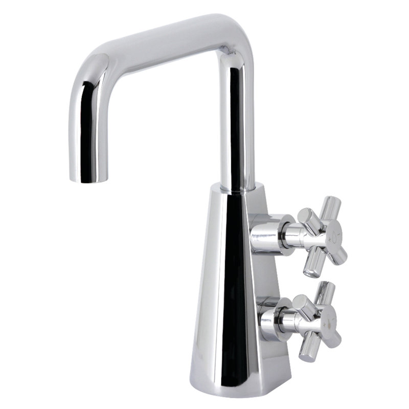 Kingston Brass Constantine Two-Handle 1-Hole Deck Mount Bathroom Faucet with Push Pop-Up, Polished Chrome