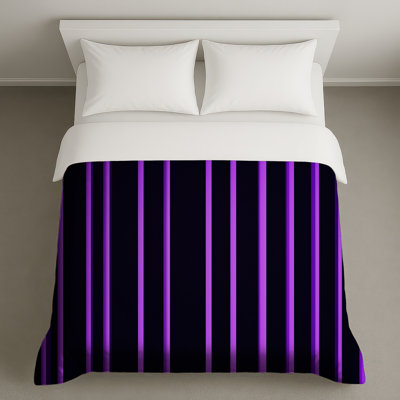 Housses de couette à rayures verticales mauves