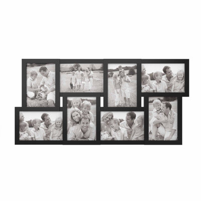 Benedetto Collage Picture Frame with 8 Openings for 4x6 Photos- Wall Hanging Multiple Photo Frame Display for Personalized Decor