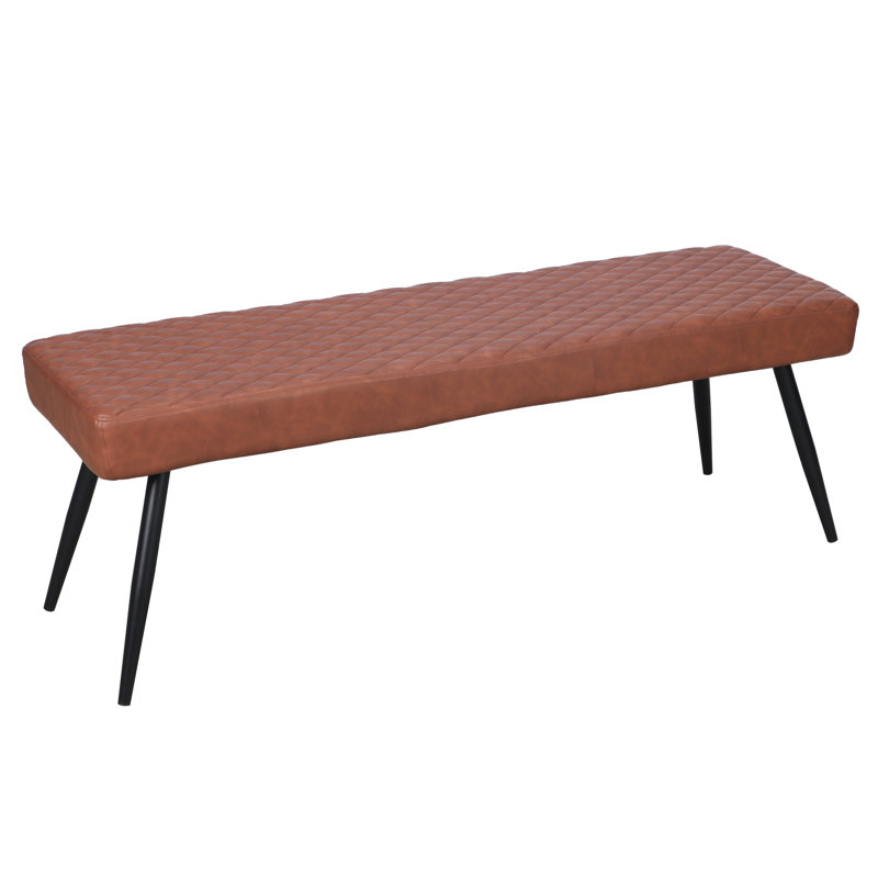 Banc rembourré en similicuir Lavren, Brun