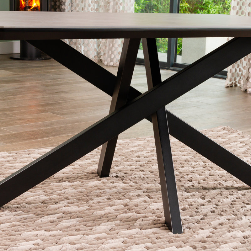 Shauny Stone Top Metal Base Dining Table