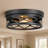2 Pack 2-Light Matte Black Industrial Flush Mount Ceiling Light