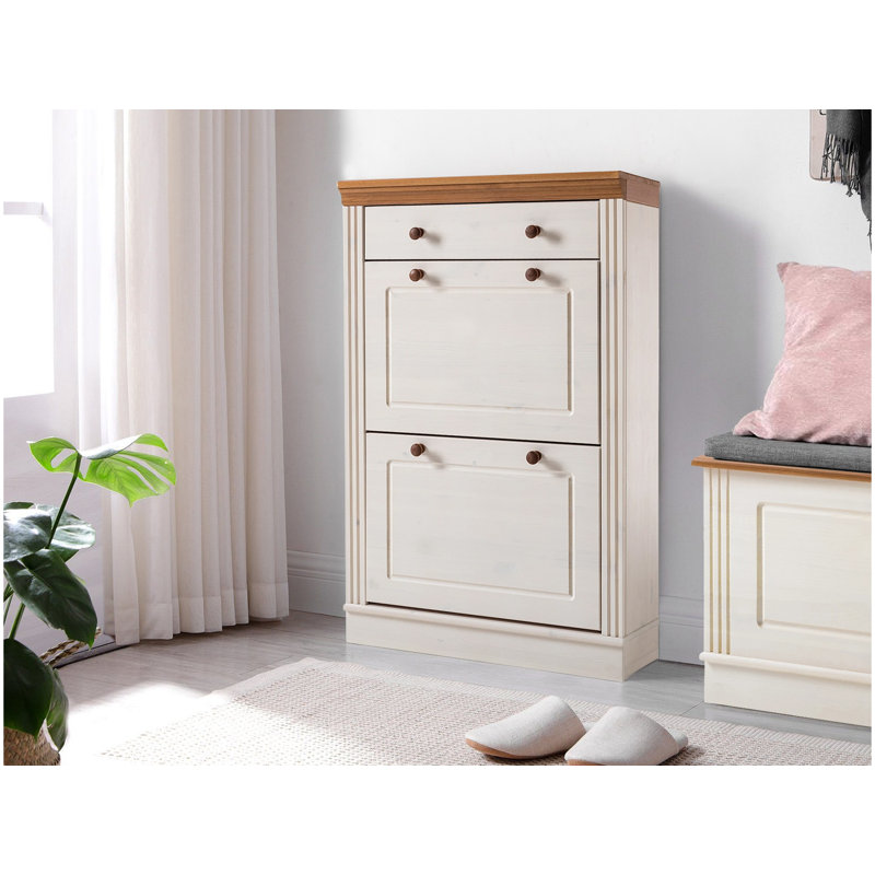 Anita 16 Pair Shoe Storage Cabinet, White