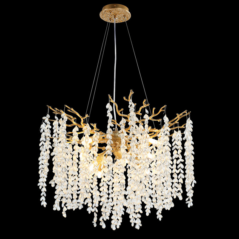 Lustre en métal pour salon Michelli, Noir mat, 8, H 15,75 po x l 23,62 po x P 23,62 po