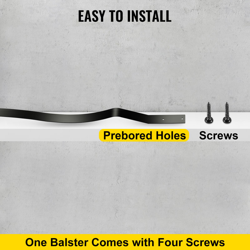 32.25" H x 1" W x 0.1" D Metal Staircase Baluster Set