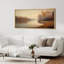 "Golden Autumn River", art mural sur toile encadré - Scène de forêt d'automne tranquille pour le salon ou le bureau-115165104-115165100